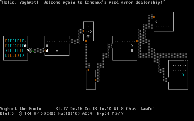 Nethack, a game that runs in the terminal